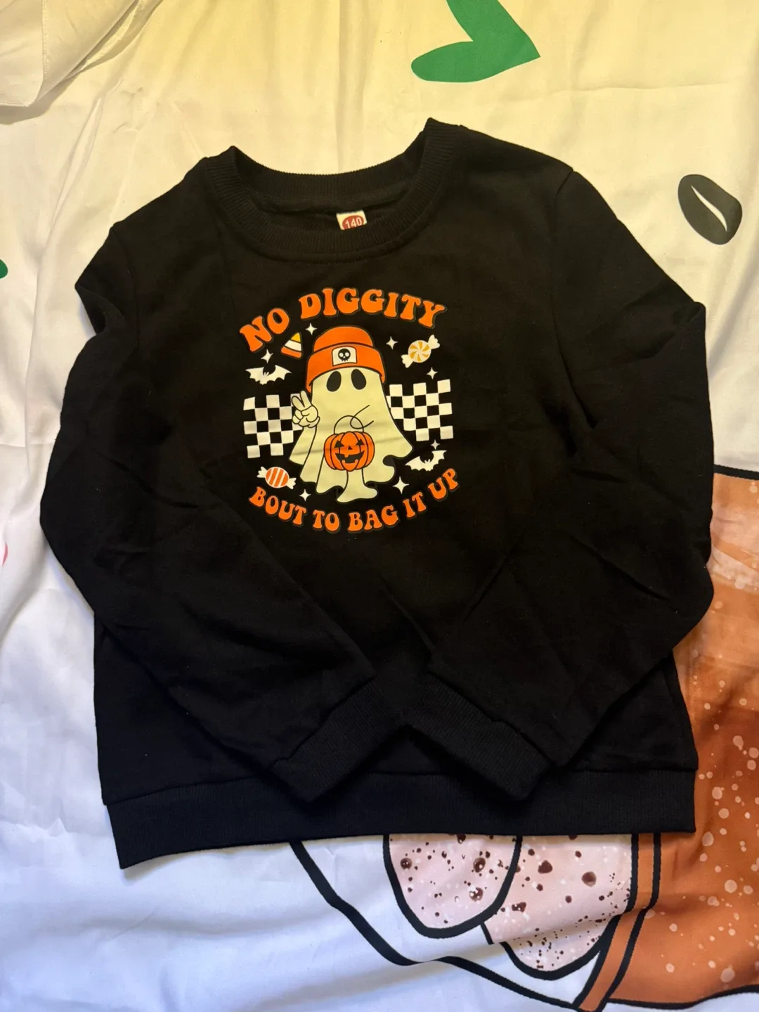 Black "No Diggity" Halloween Kids' Sweatshirt - Size 140 image indicator(3)
