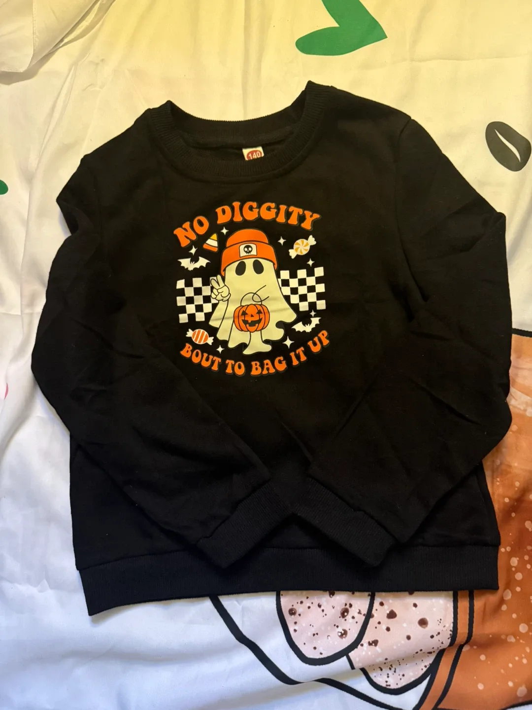 Black "No Diggity" Halloween Kids' Sweatshirt - Size 140 image indicator(2)