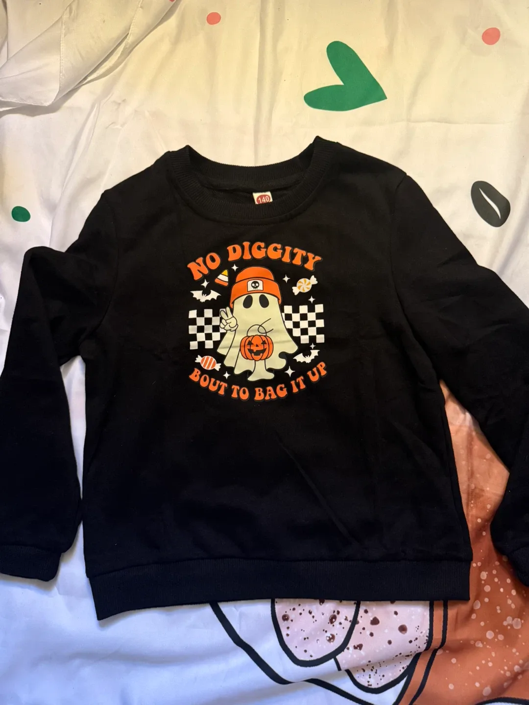 Black "No Diggity" Halloween Kids' Sweatshirt - Size 140 image indicator(4)