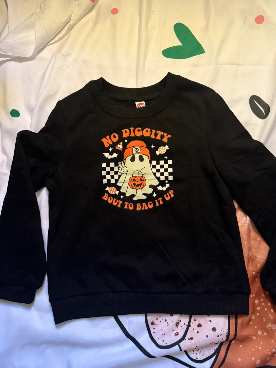 Black "No Diggity" Halloween Kids' Sweatshirt - Size 140 image indicator(5)