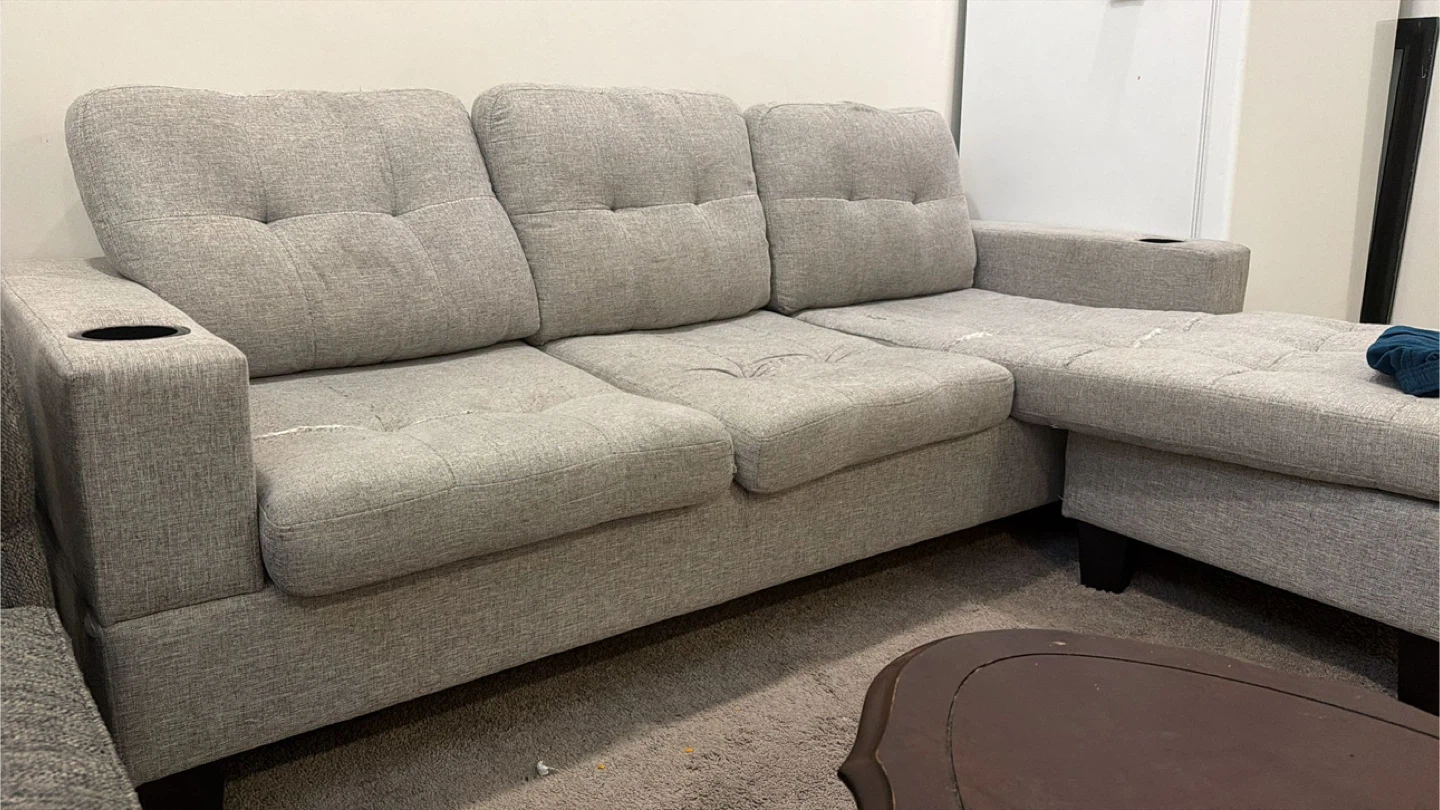Grey Sectional Sofa with Chaise