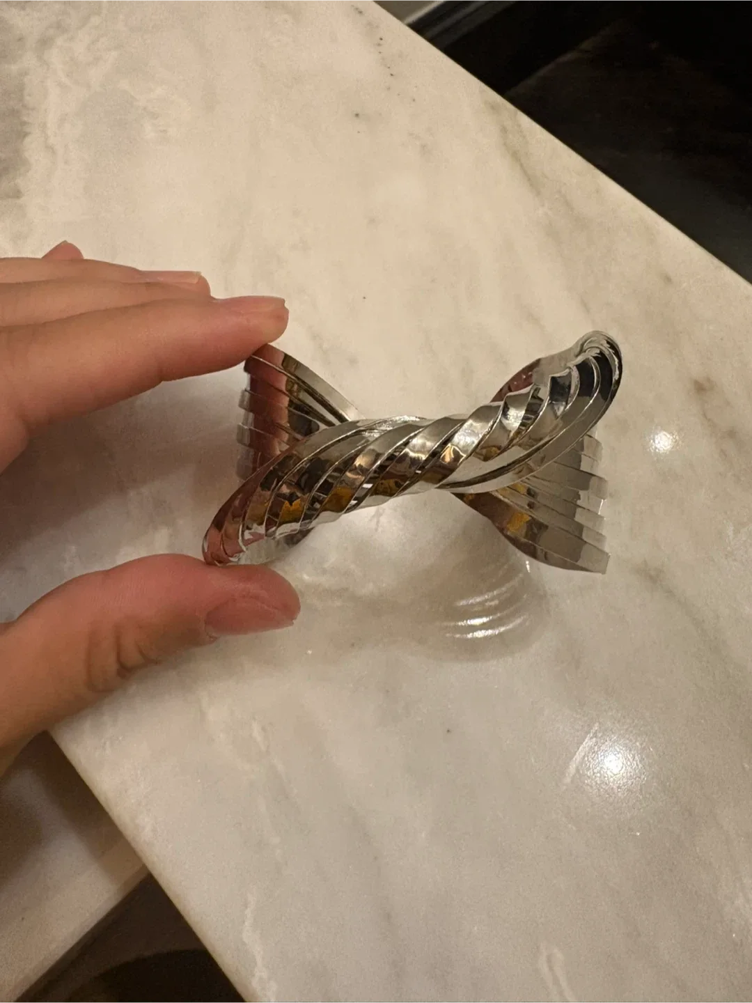 Silver Ribbon Bracelet, adjustable image indicator(4)