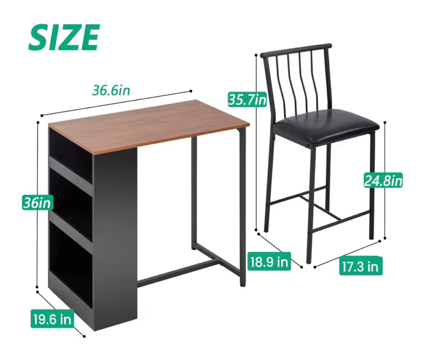 FDW Dining Table Set Bar Table Kitchen Table and Chairs - photo 4