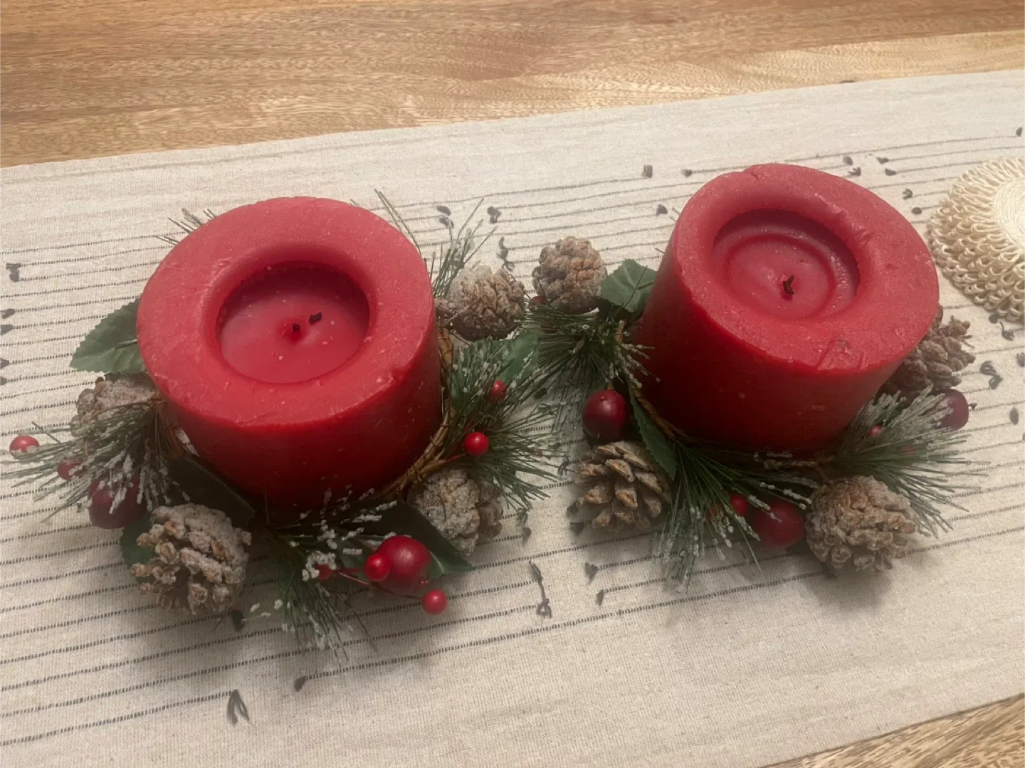 Red Christmas Candle Decoration