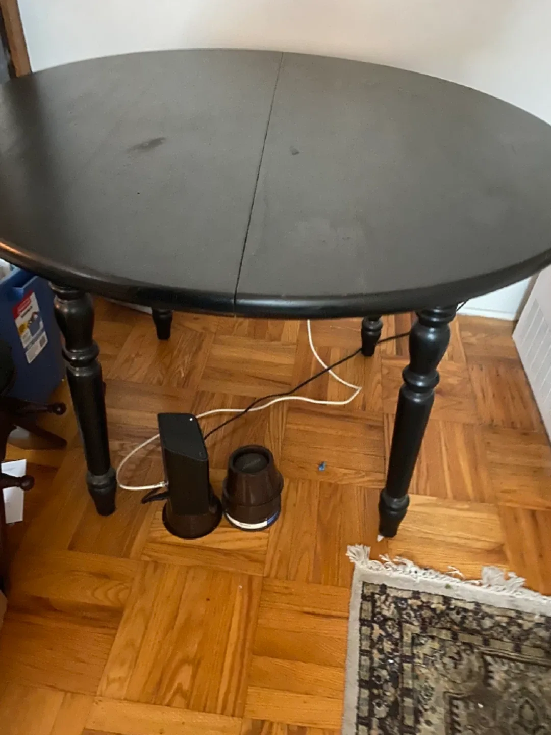 Black Round IKEA Dining Table & Chairs Set