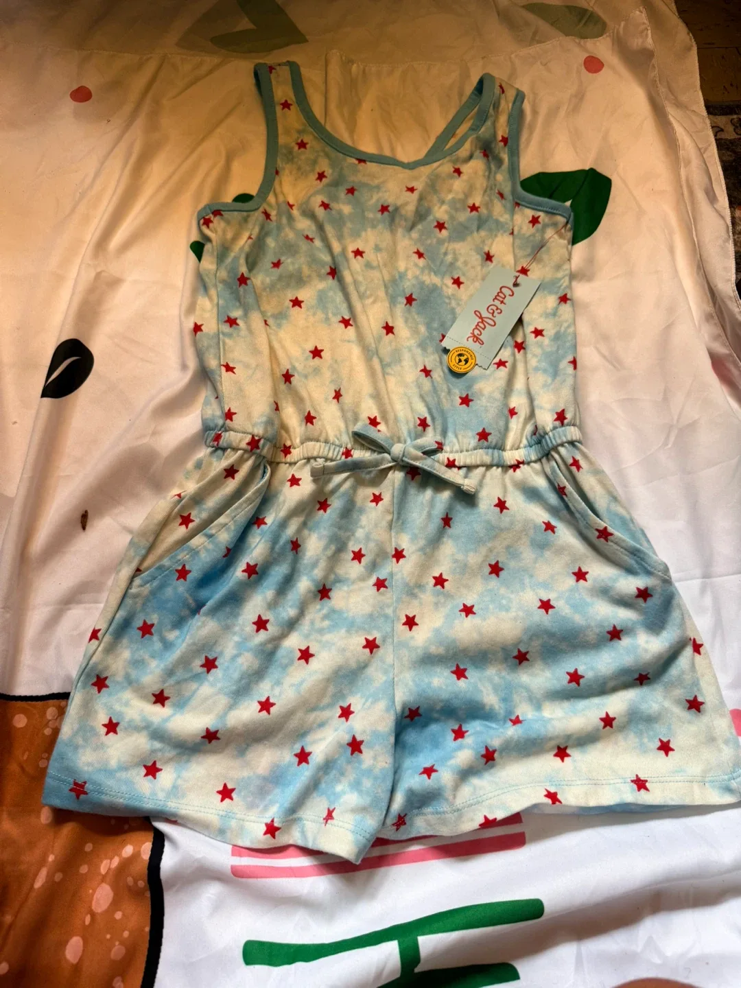 Cat & Jack Romper - Blue & Red Stars image indicator(4)