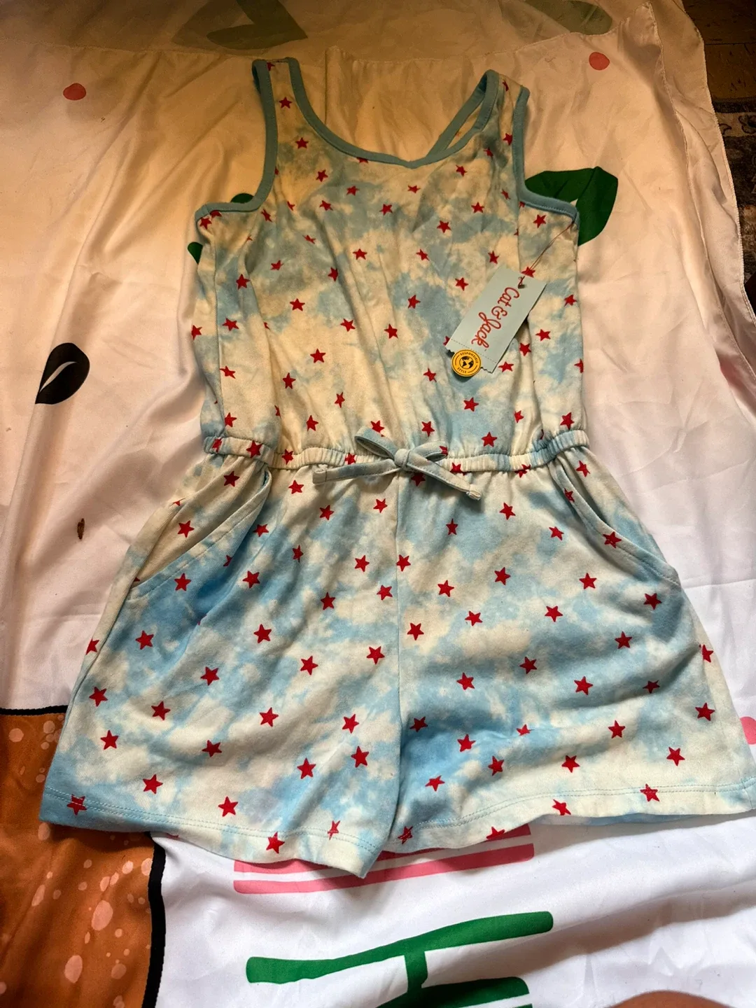 Cat & Jack Romper - Blue & Red Stars image indicator(3)