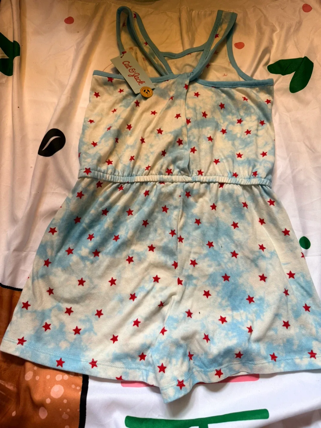 Cat & Jack Romper - Blue & Red Stars image indicator(2)