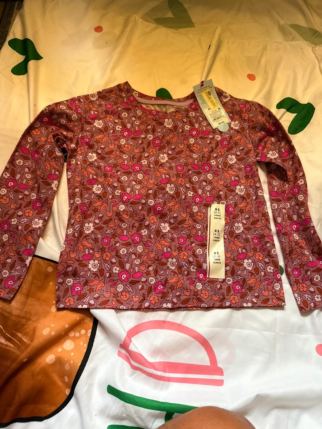 New Cat & Jack XS Floral Long Sleeve Shirt