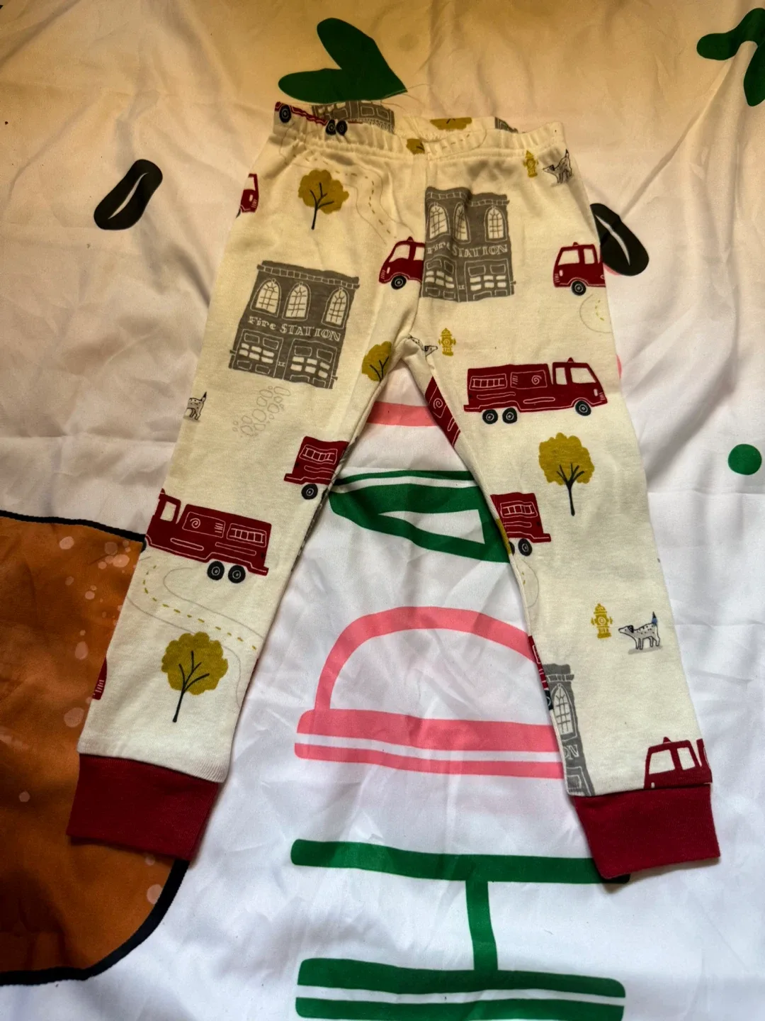 Fire Truck Print Baby Pants image indicator(2)