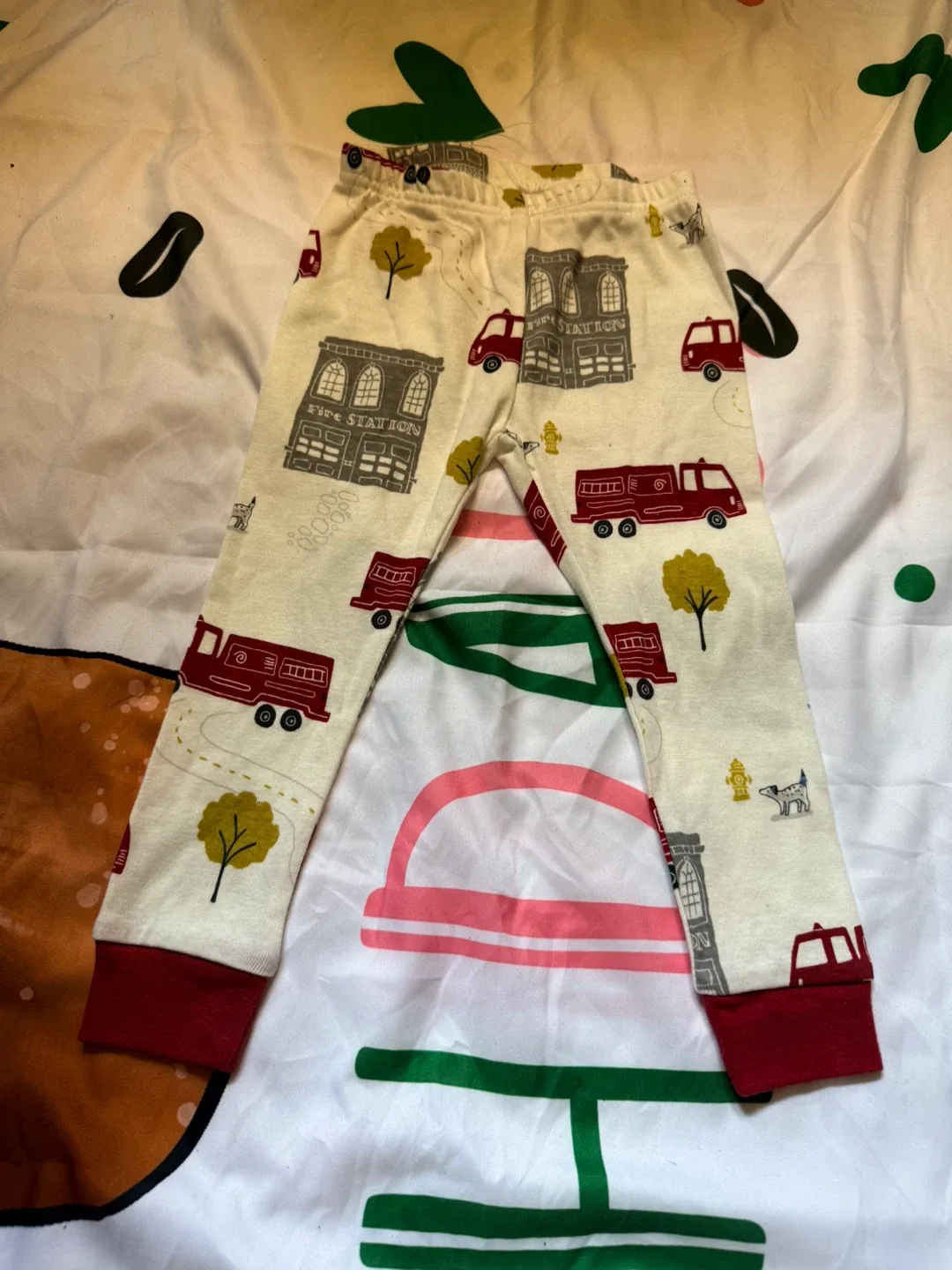 Fire Truck Print Baby Pants image indicator(3)