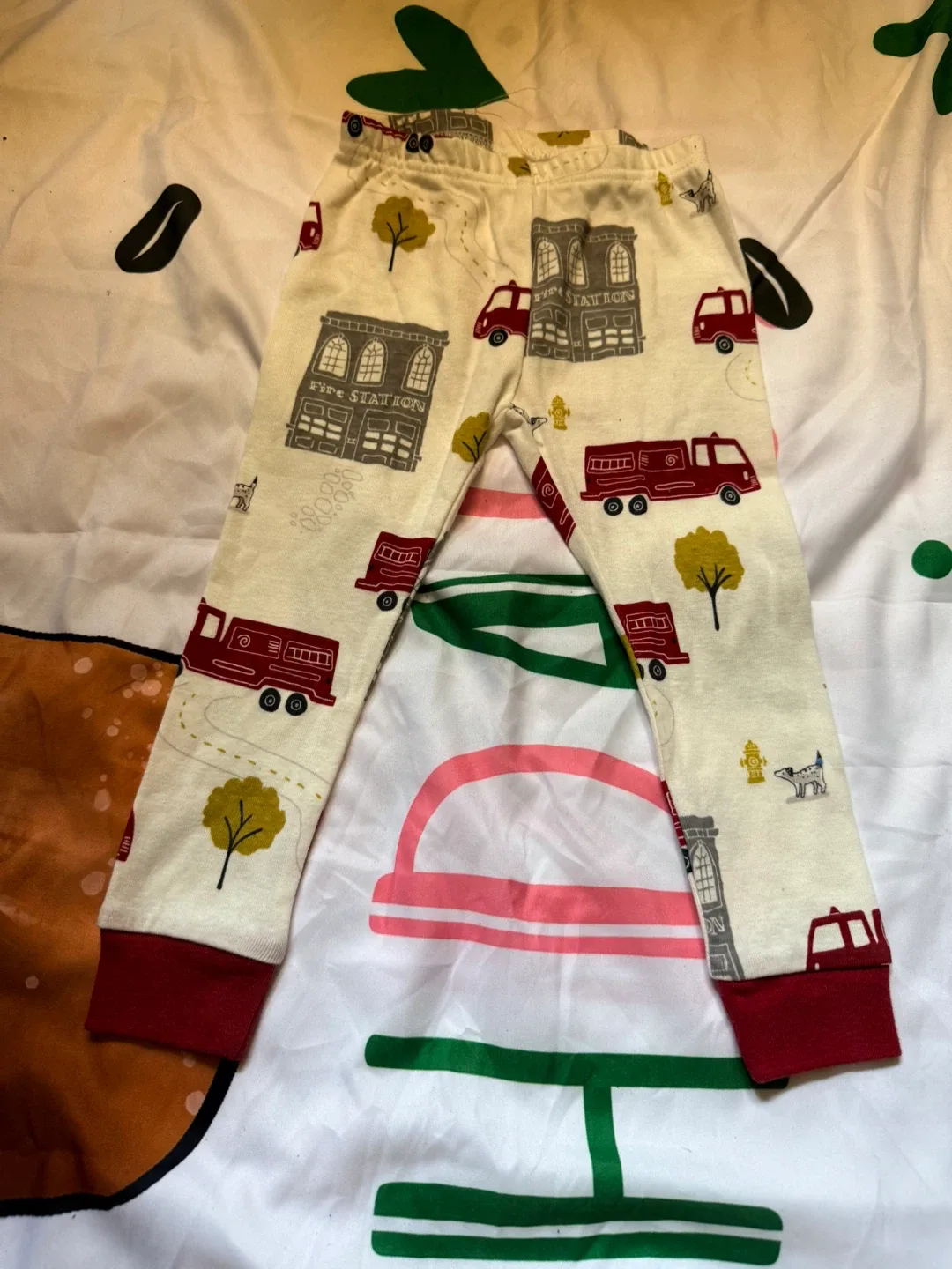 Fire Truck Print Baby Pants