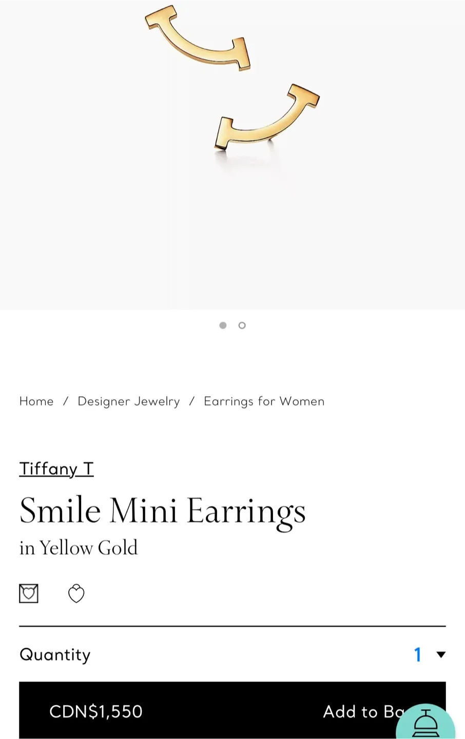 Tiffany & Co. Smile Mini Earrings in Yellow Gold image indicator(3)