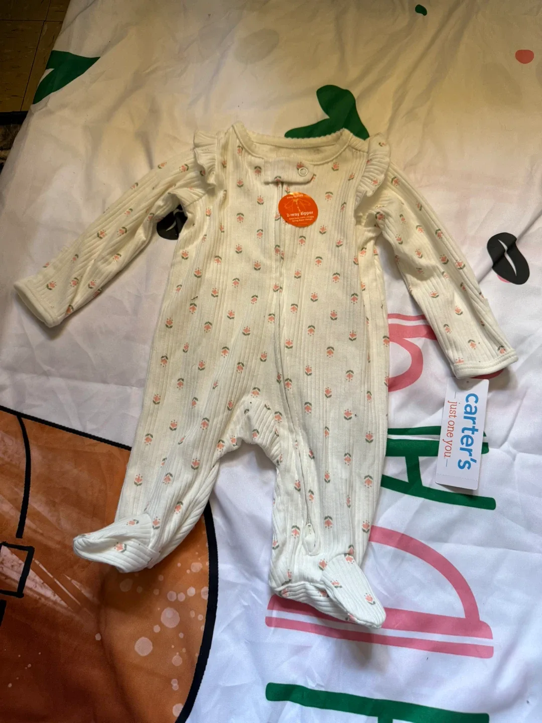 Carter's Floral Print Sleepsuit - New with Tags! image indicator(3)