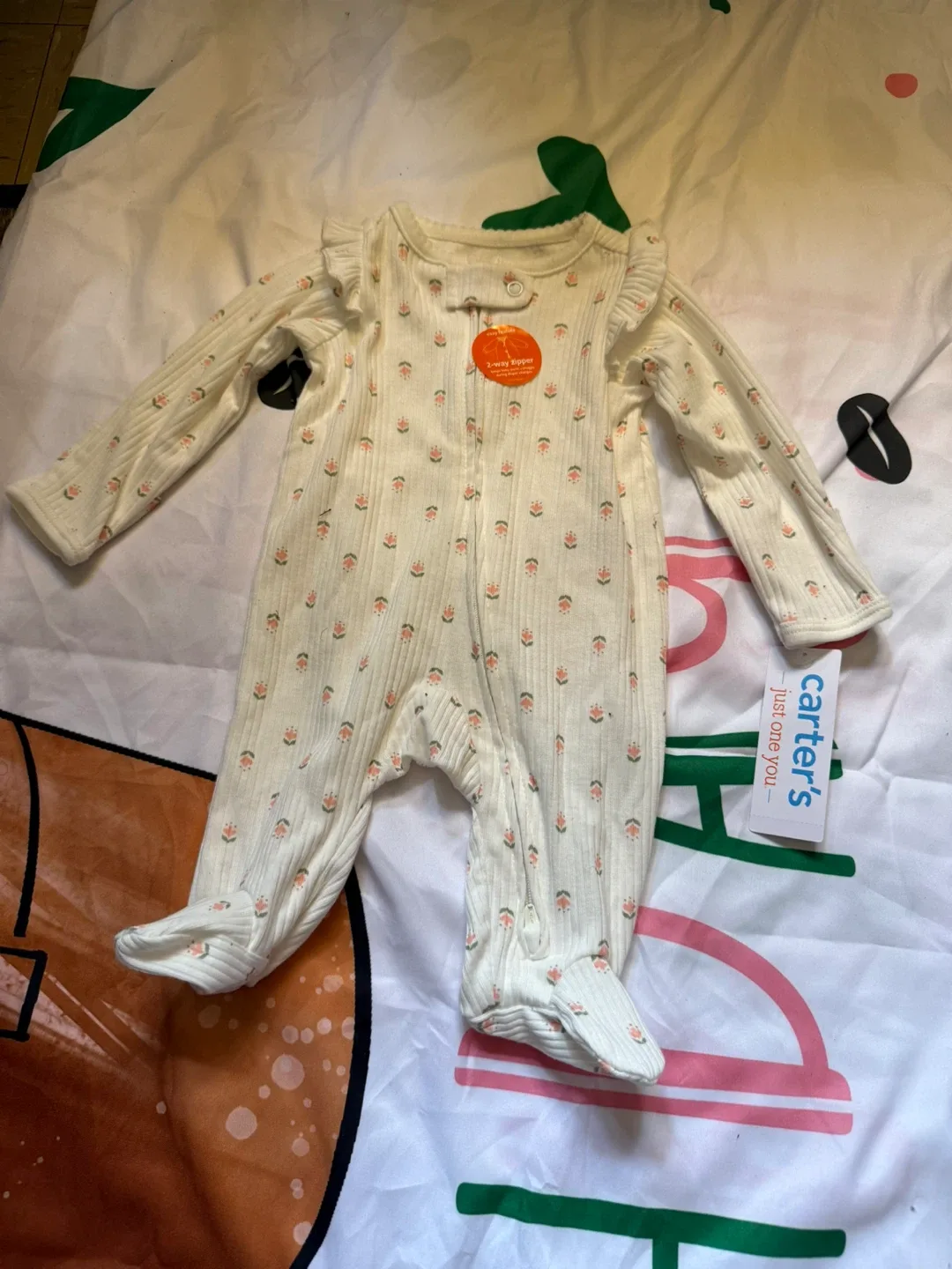 Carter's Floral Print Sleepsuit - New with Tags! image indicator(2)