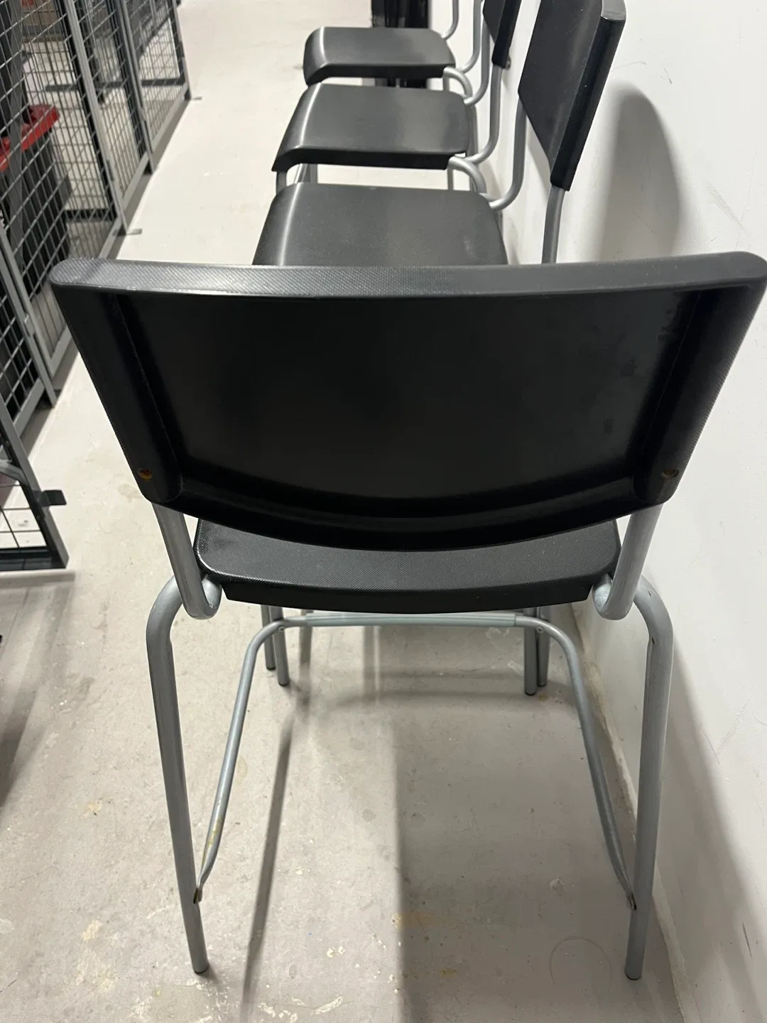 Stackable Black Bar Stools 4chair image indicator(5)