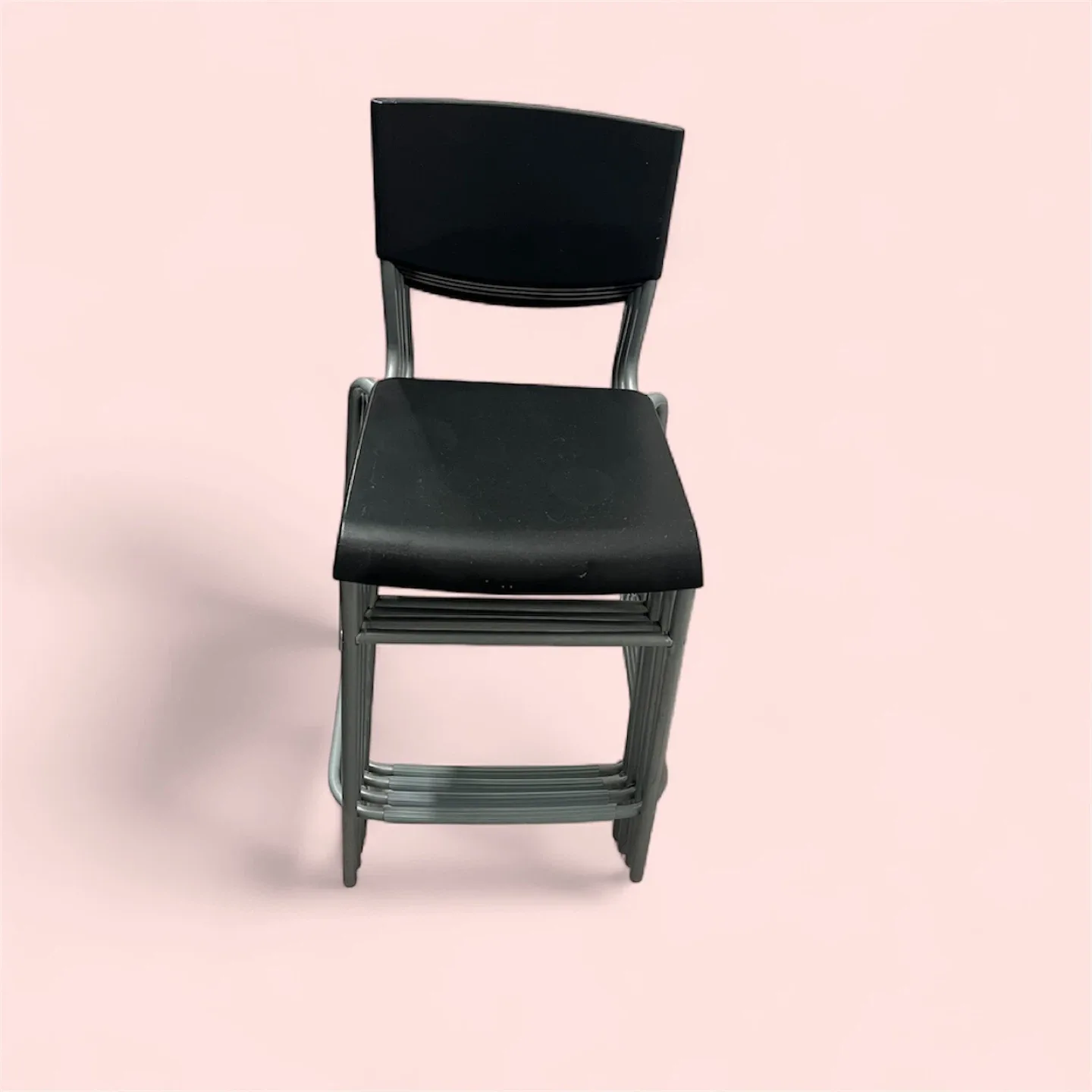 Stackable Black Bar Stools 4chair