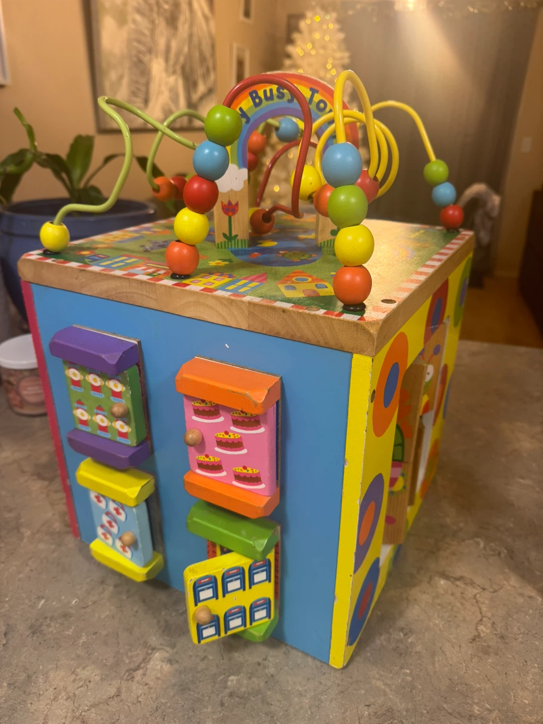 Busy Toy Wooden Activity Cube