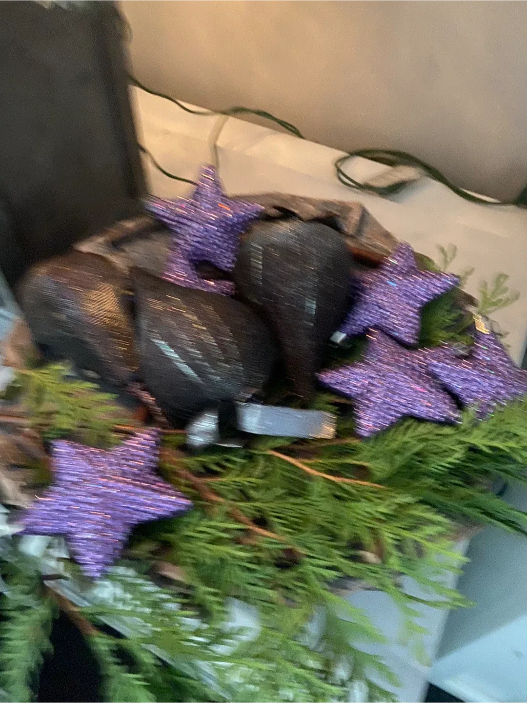 Christmas decorations with wooden plate $7