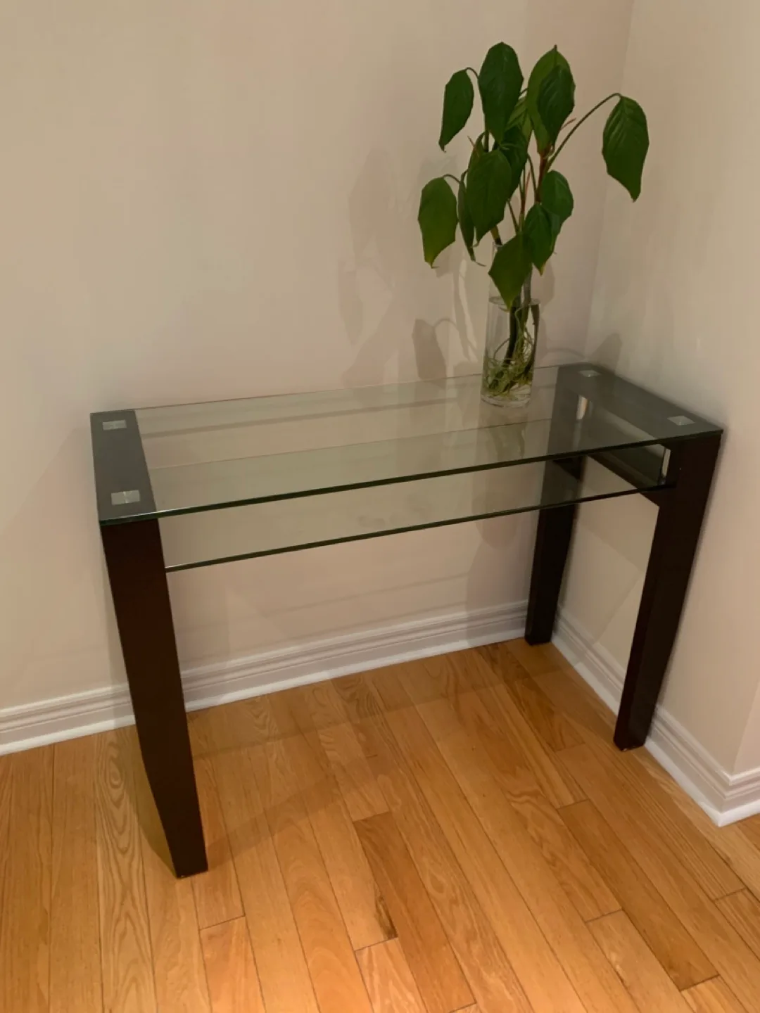 Glass Top Console Table