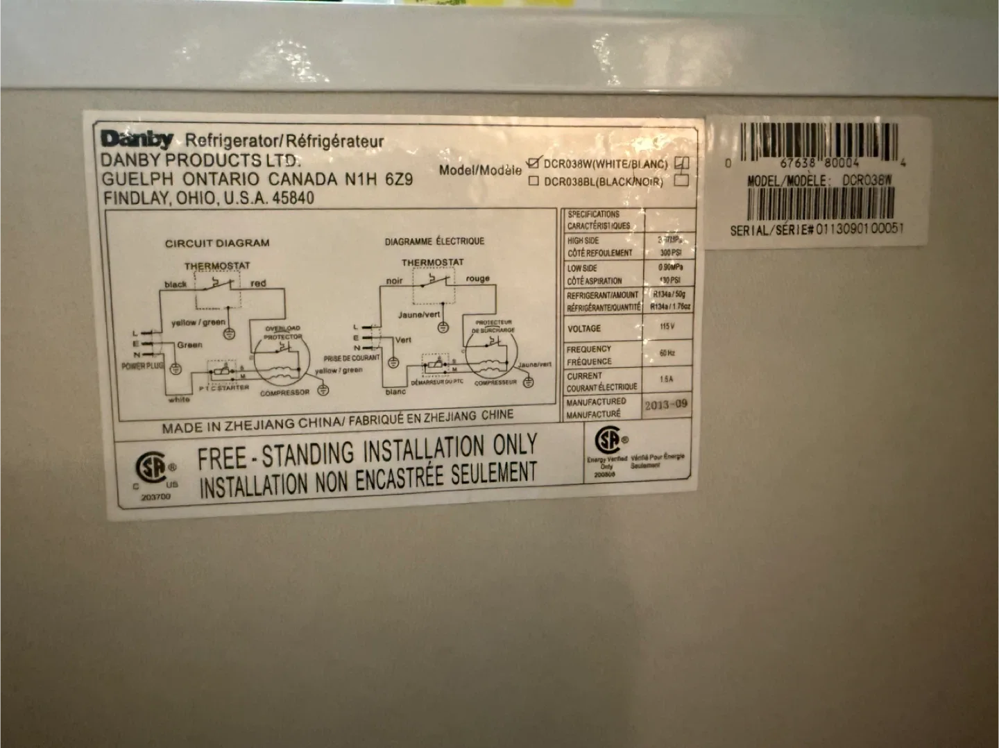 Danby Compact Fridge w/ Freezer + Delivery & Free Gift Basket!!! image indicator(5)