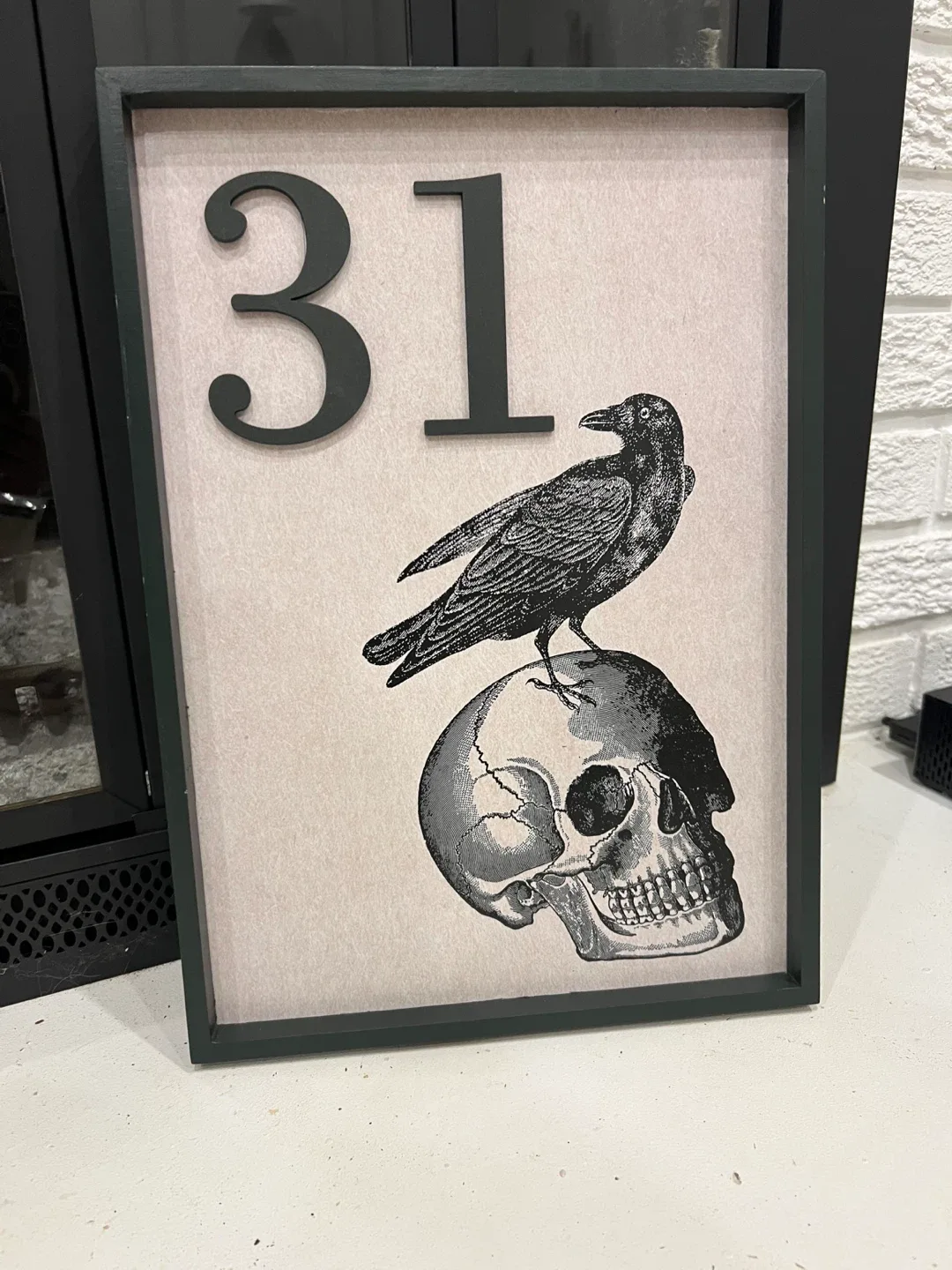 Halloween '31' Skull & Raven Framed Art