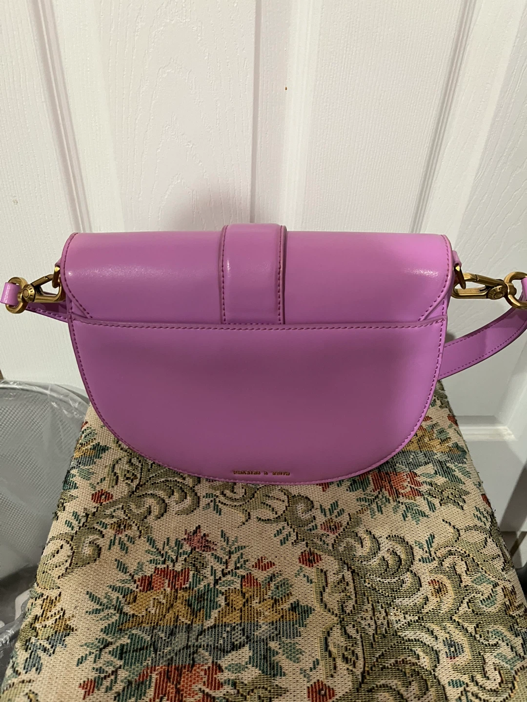 Charles & Keith Lavender Saddle Bag - photo 3