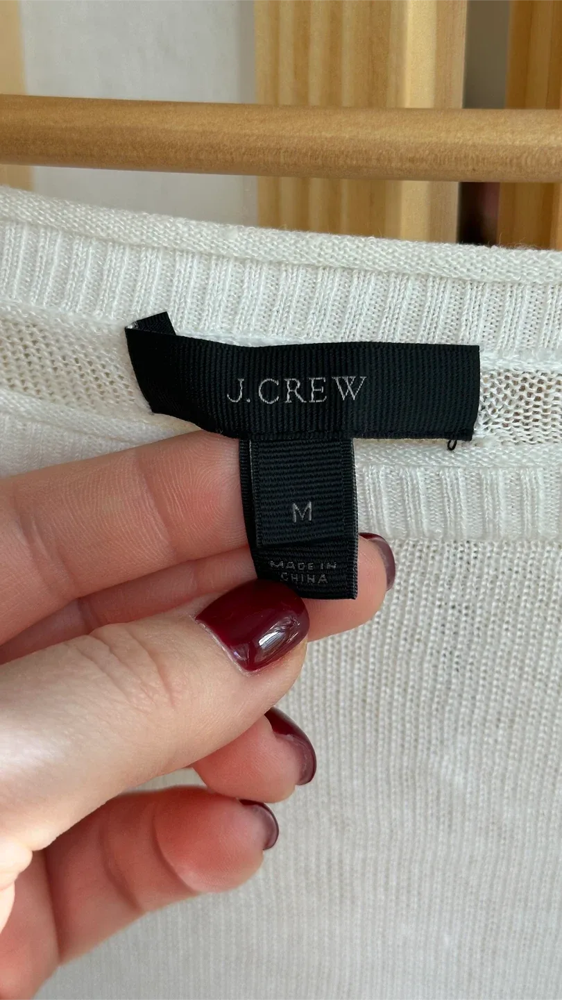 JCrew White Sweater size M image indicator(6)