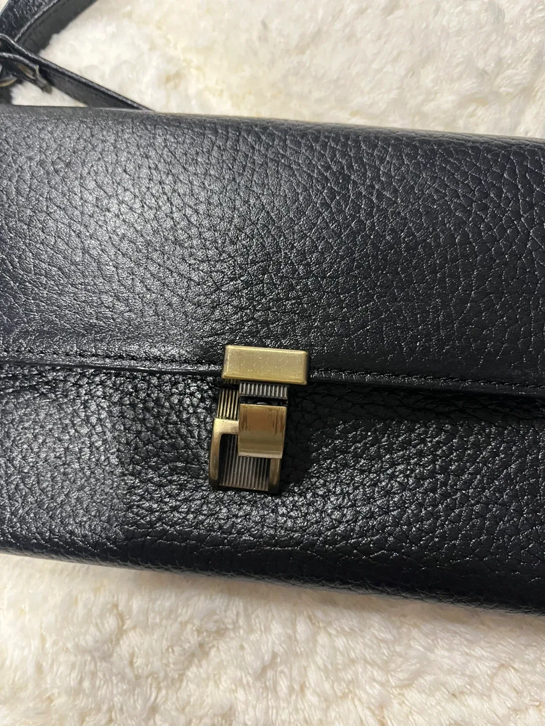 Black Leather Crossbody Bag