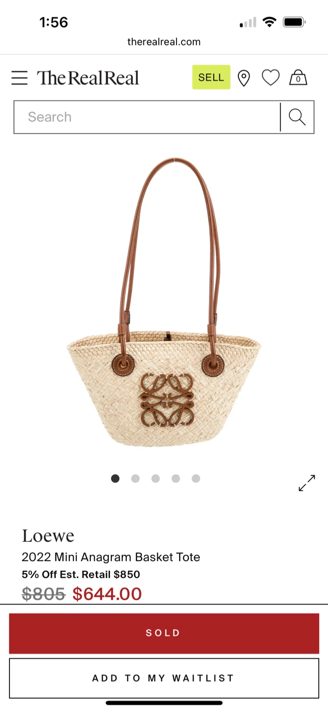 Loewe Mini Anagram Raffia Basket Bag - photo 3