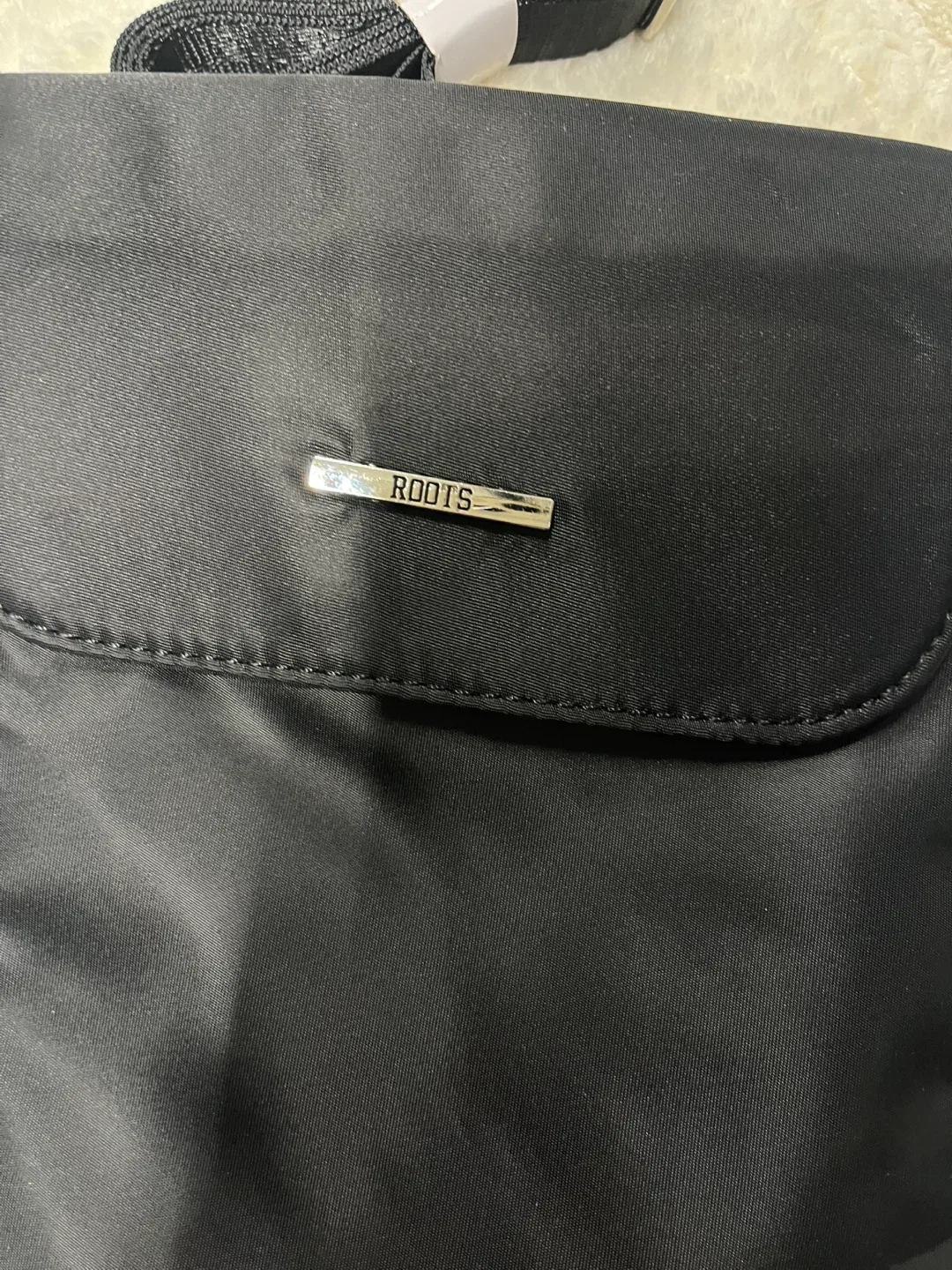 Roots Black Crossbody Bag with Strap