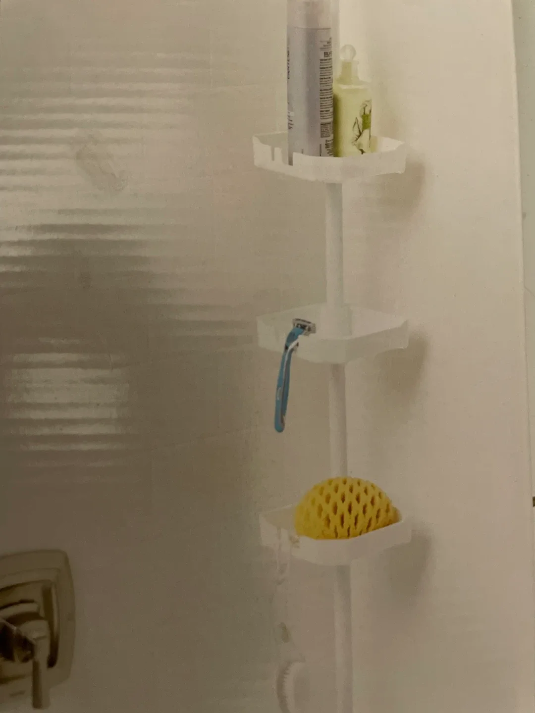 Like New Shower Tension Pole Caddy, White, Adjustable image indicator(2)