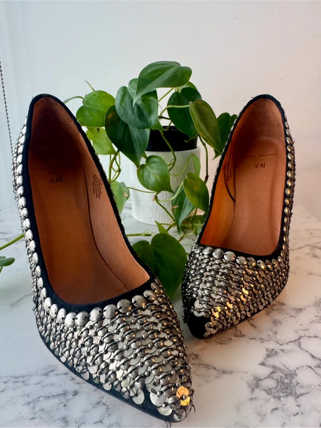 H&M x Isabel Marant Studded Black Suede Heels – Limited Edition image indicator(2)