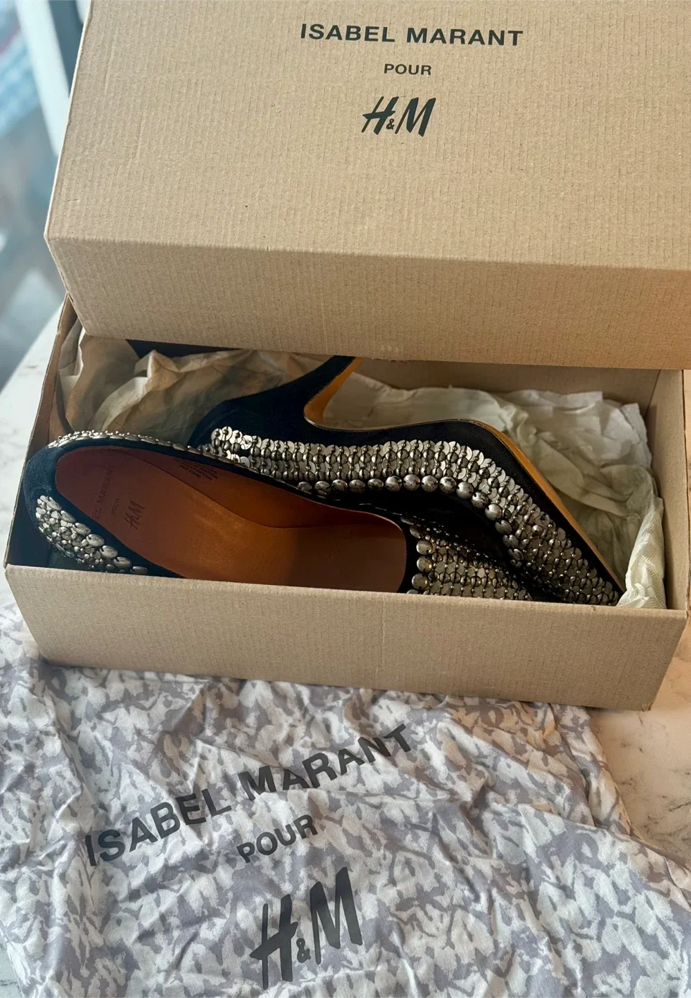 H&M x Isabel Marant Studded Black Suede Heels – Limited Edition image indicator(4)