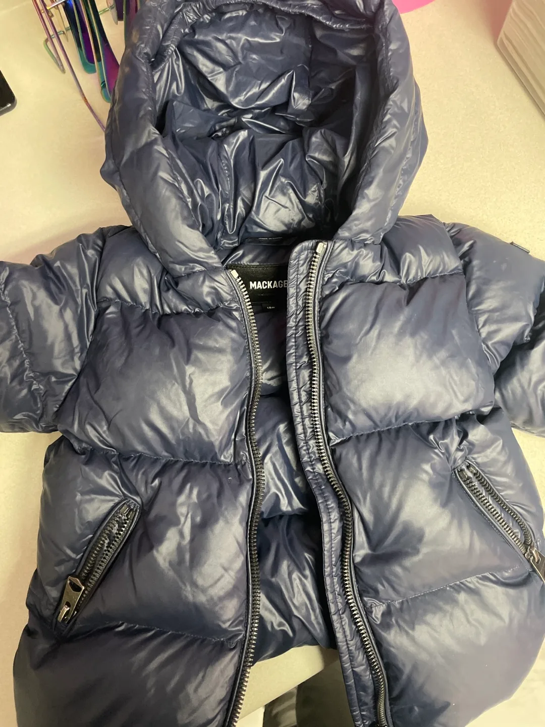 Mackage 18M Navy Puffer Jacket