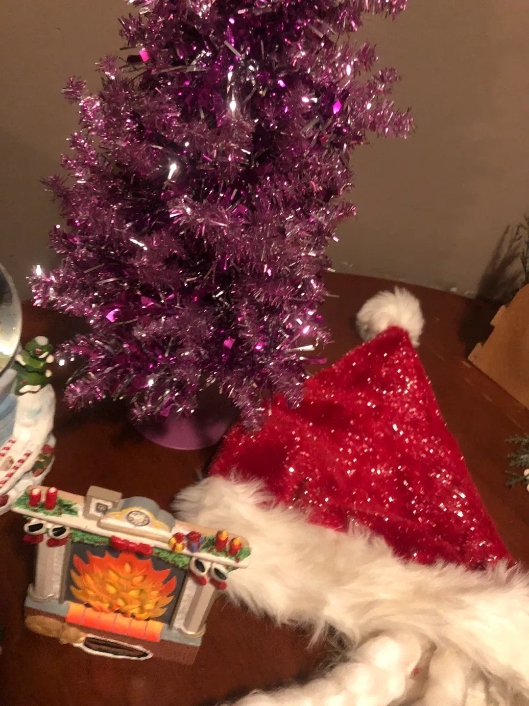 Purple Christmas Tree, Snowman Candle Holder & Decorations etc image indicator(6)