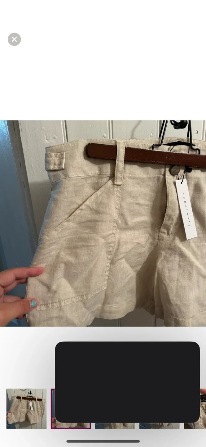 Sanctuary Beige Linen Shorts - Size 28 image indicator(2)