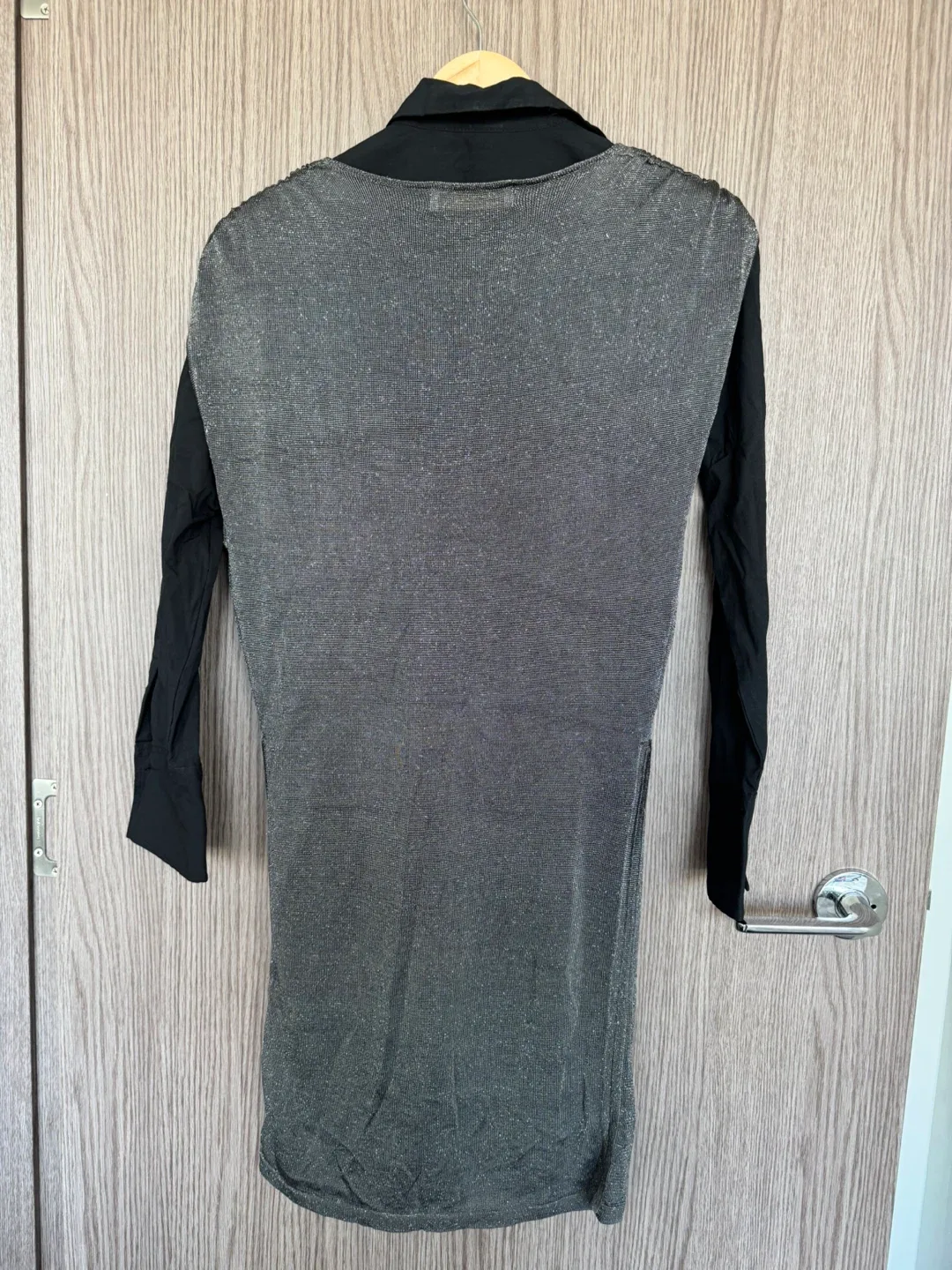 ZARA Metallic Dress + MEXX Black Pleated Shirt Office Combo image indicator(4)