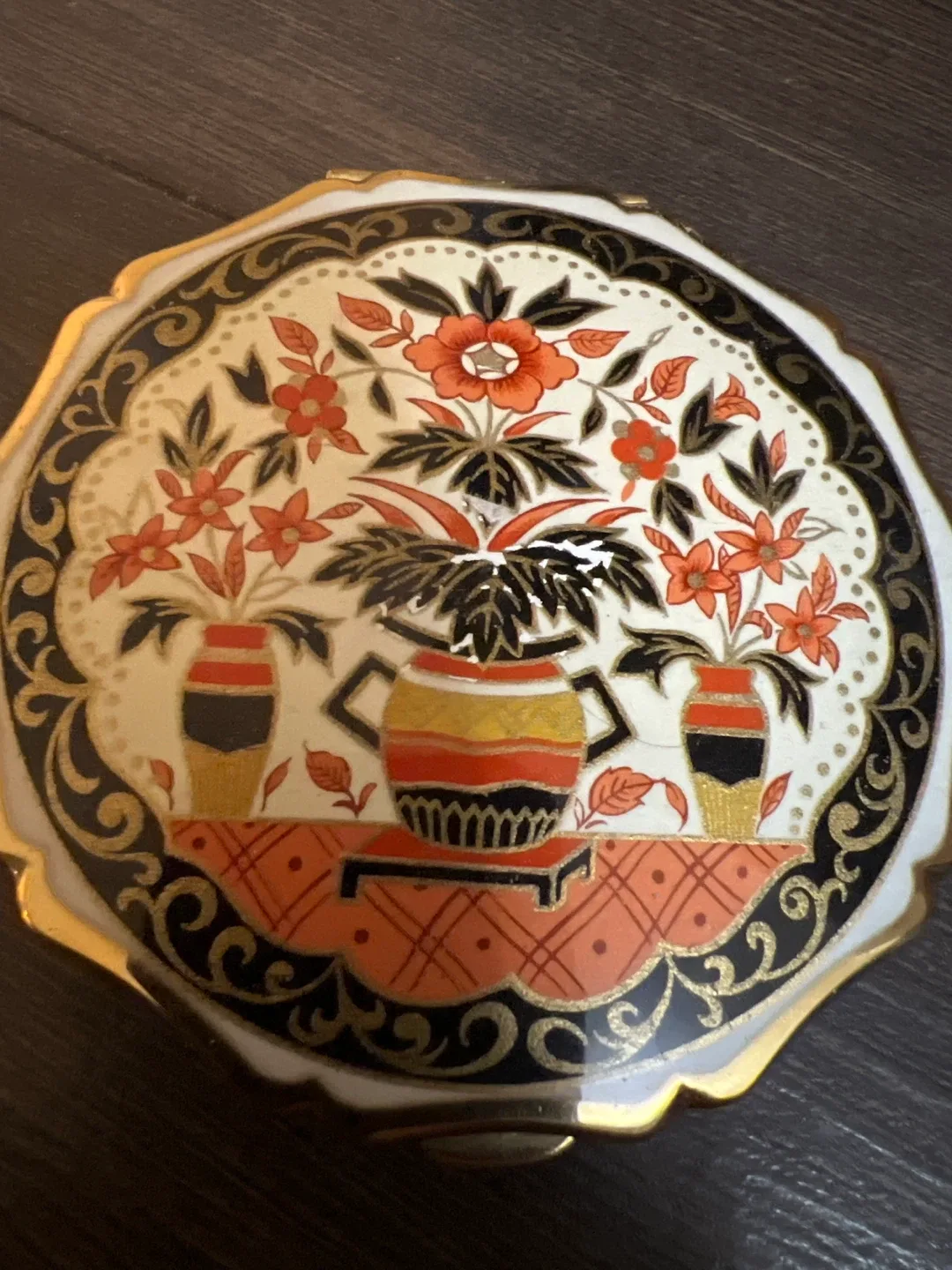 Stratton Powder Compact with Floral Design