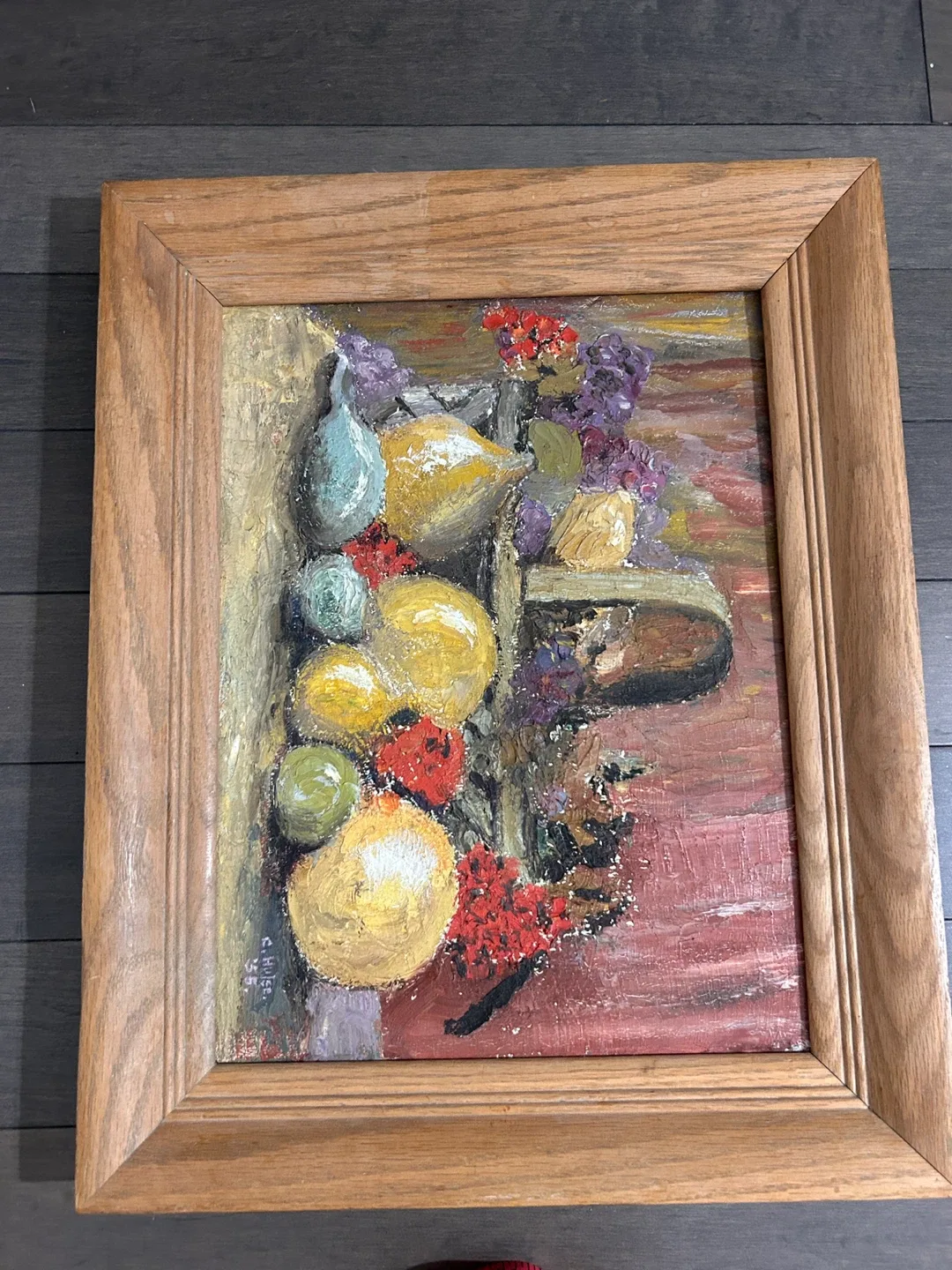 Vintage Framed Fruit Still Life Painting image indicator(8)