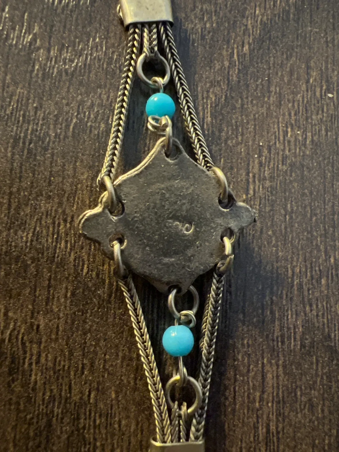 Silver Tone Turquoise Beaded Bracelet image indicator(2)