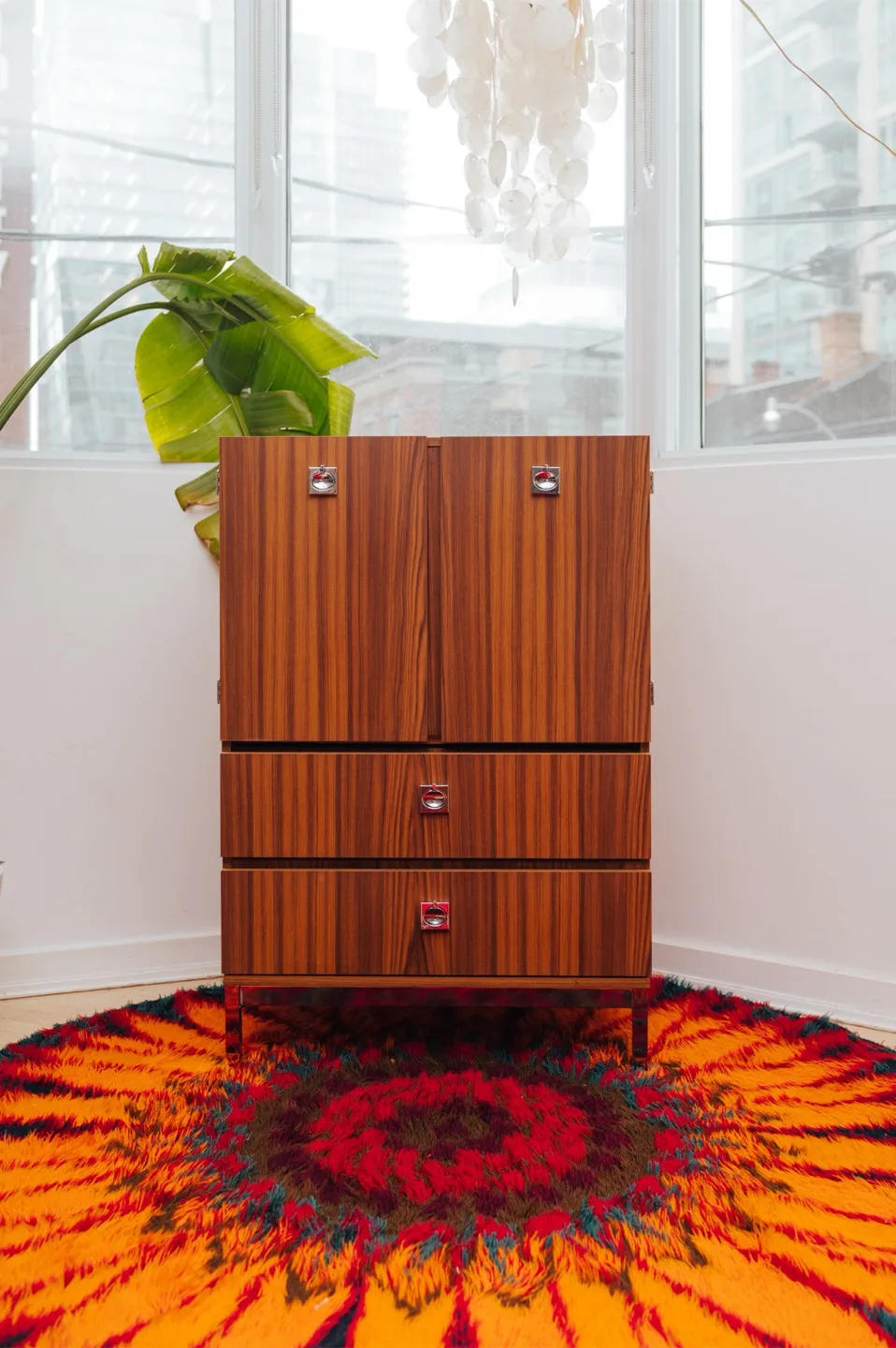 Zebrano Brutalist Vintage Armoire 🤎