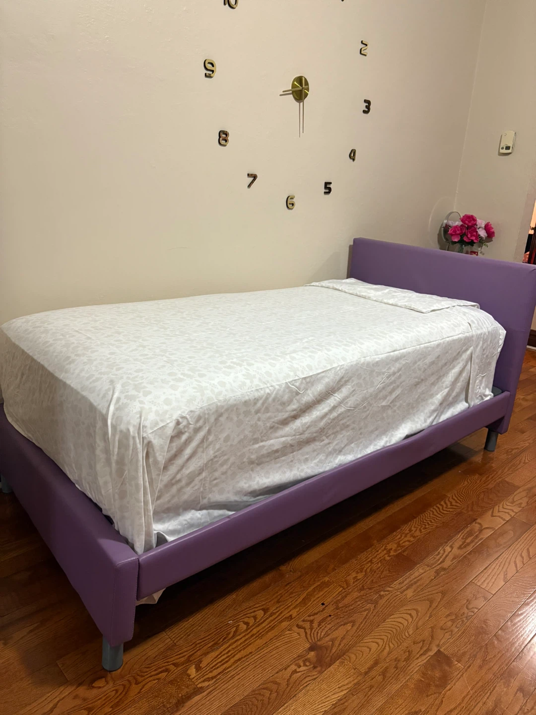Purple Twin Bed Frame & Mattress