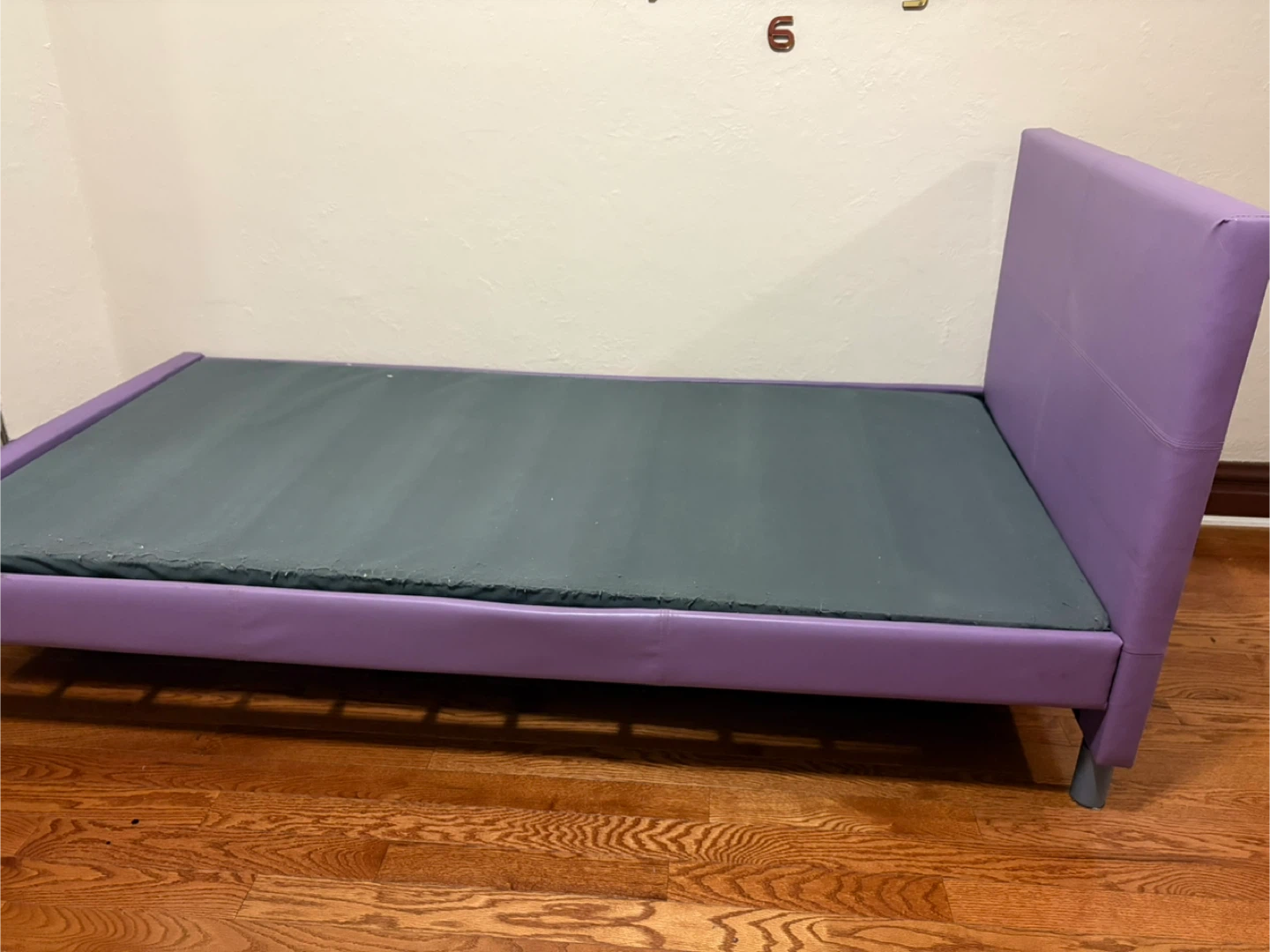 Purple Twin Bed Frame & Mattress - photo 4