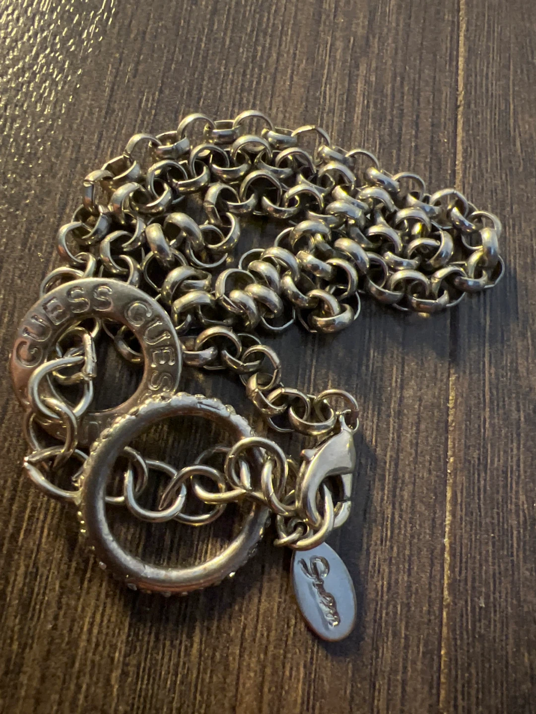 Guess Silver Tone Chain Necklace