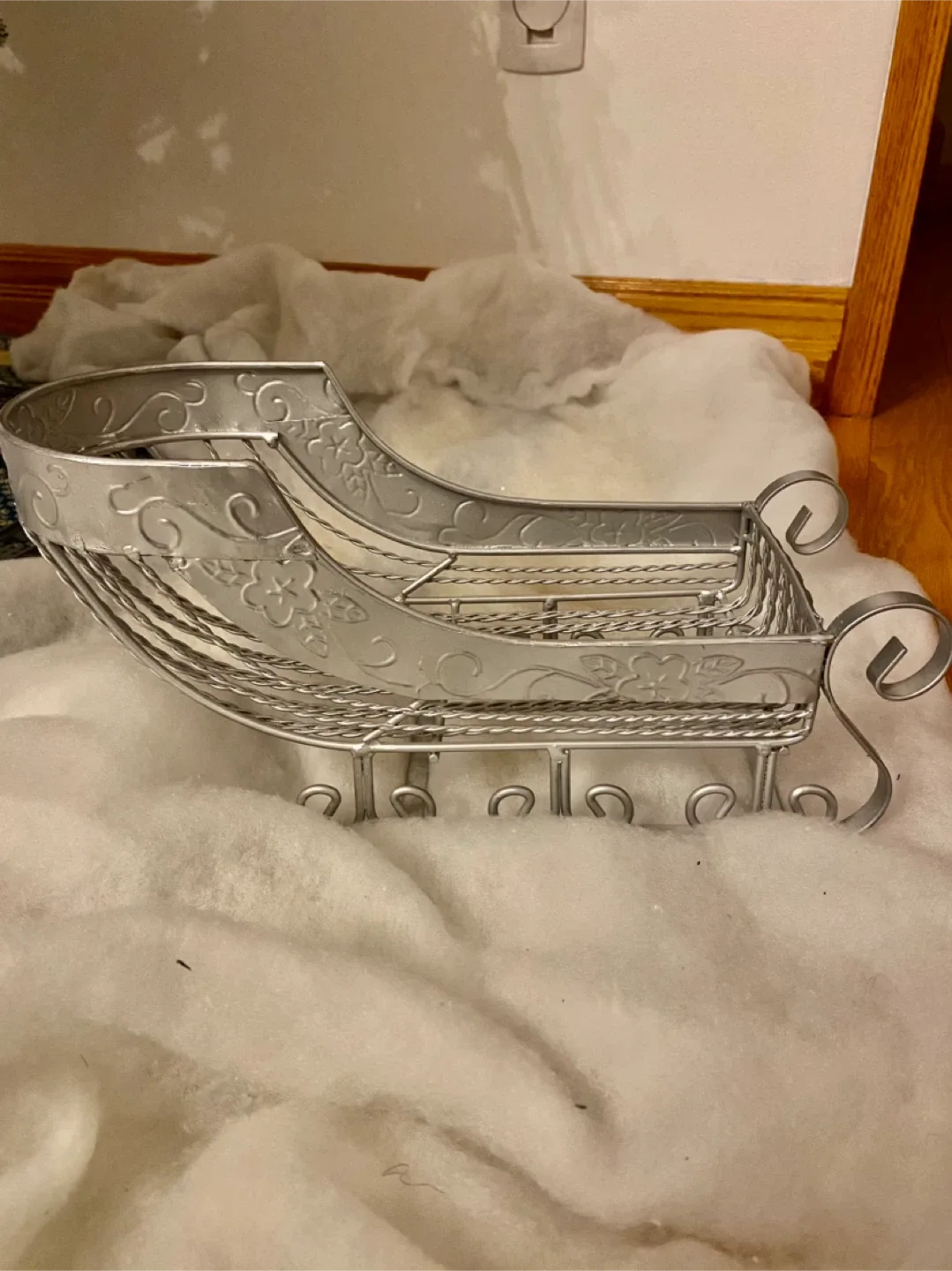 Silver Metal Decorative Sleigh