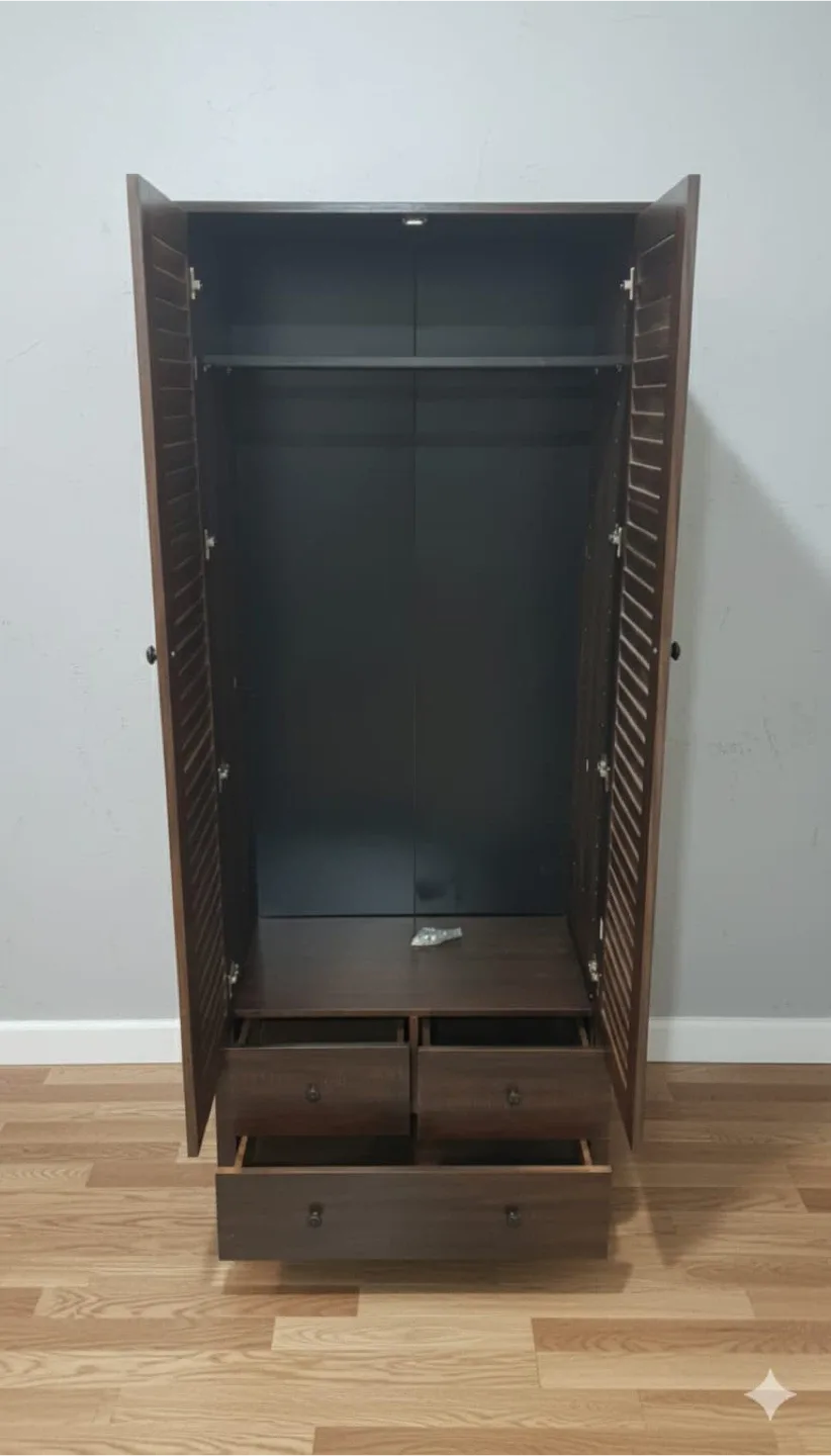 Dark Brown Armoire Wardrobe Closet - 32"x17"x76" image indicator(2)