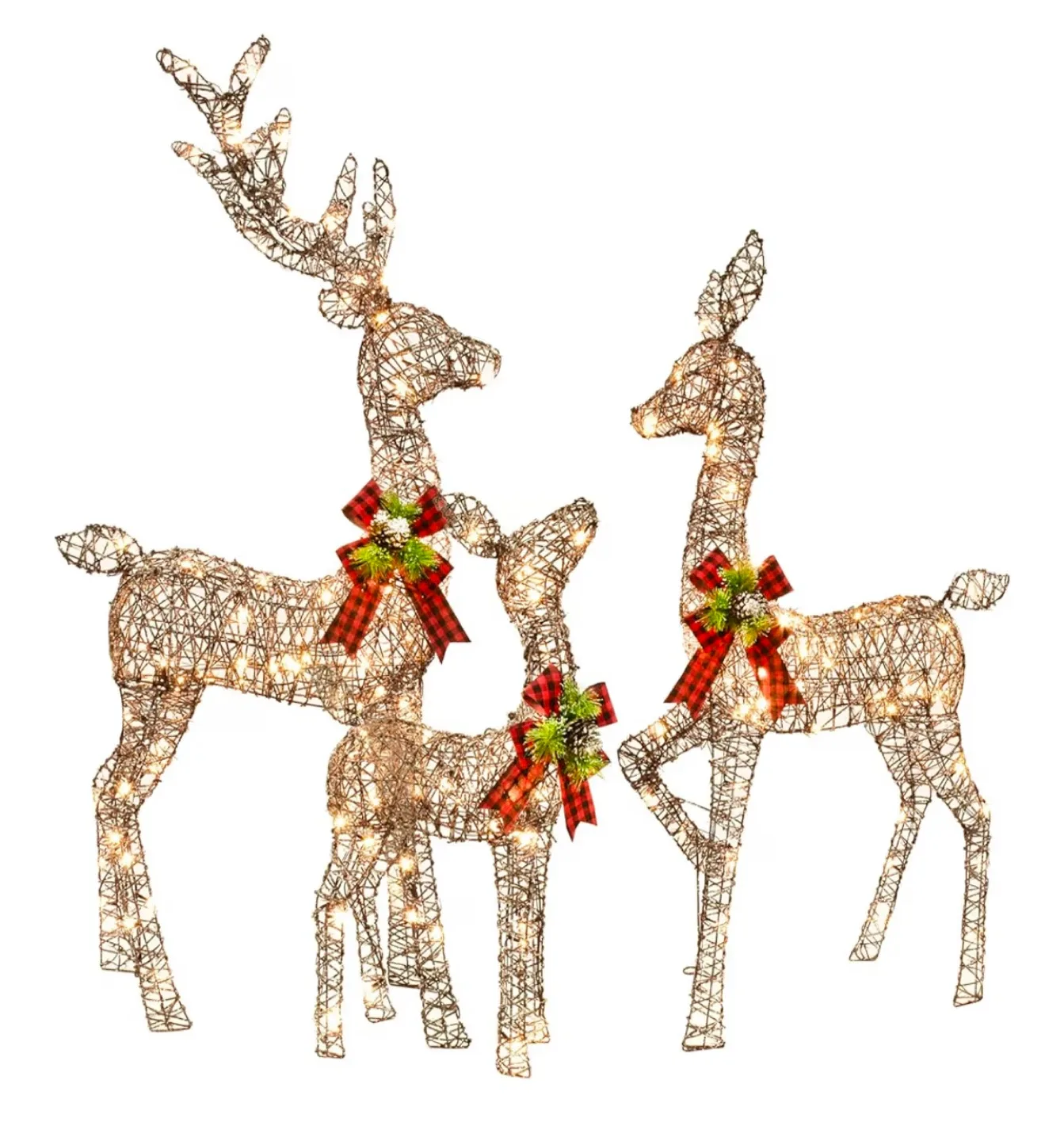 Lighted Christmas Reindeer Family - Outdoor Decor