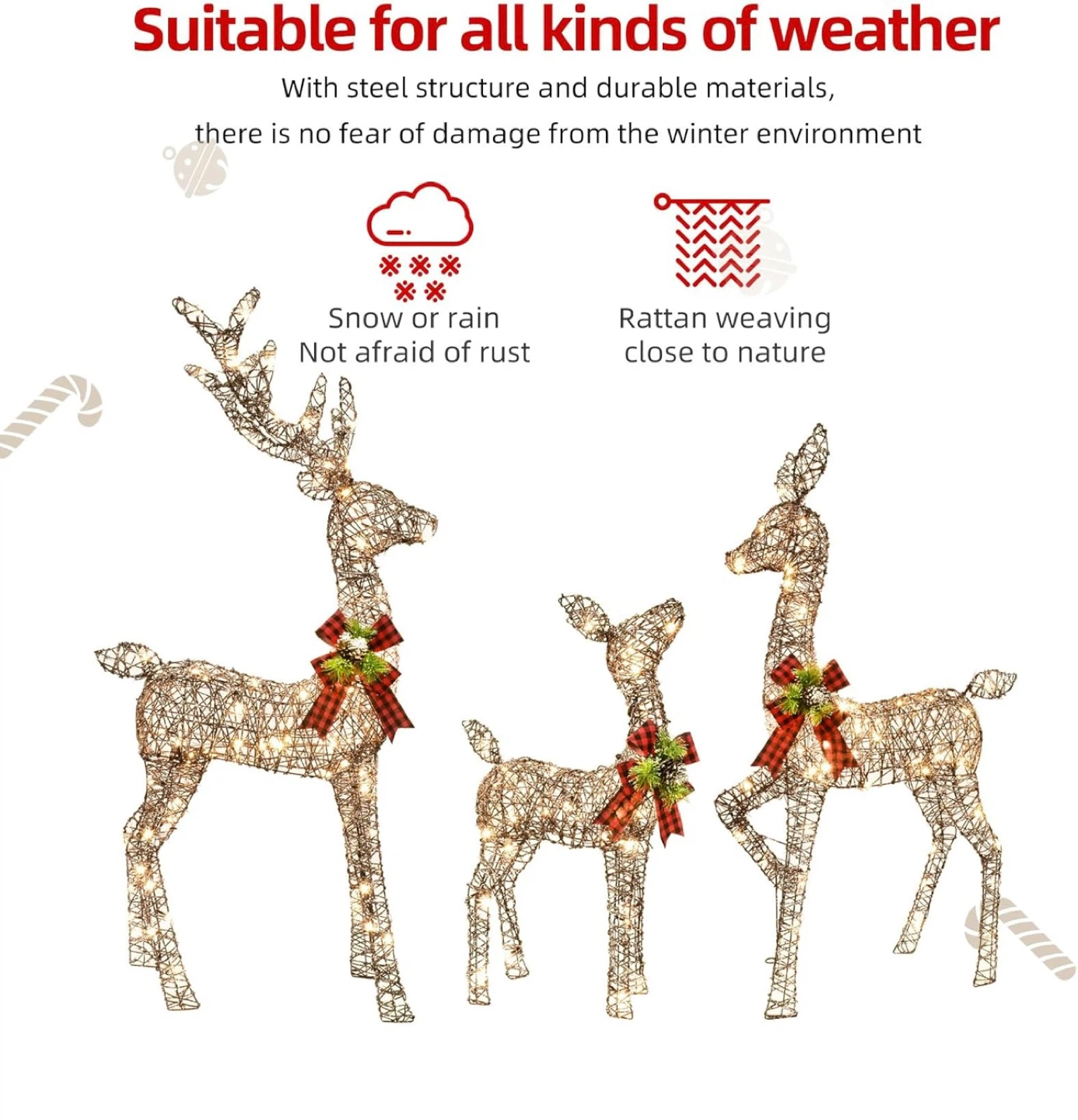 Lighted Christmas Reindeer Family - Outdoor Decor - photo 5