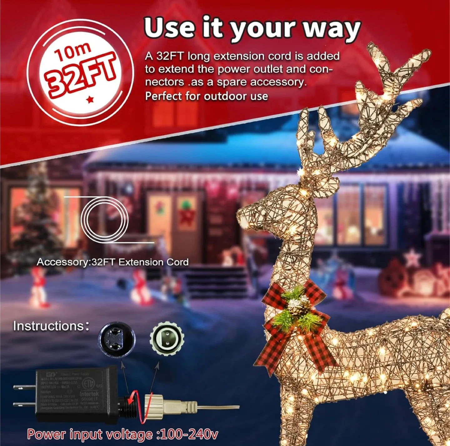 Lighted Christmas Reindeer Family - Outdoor Decor image indicator(2)